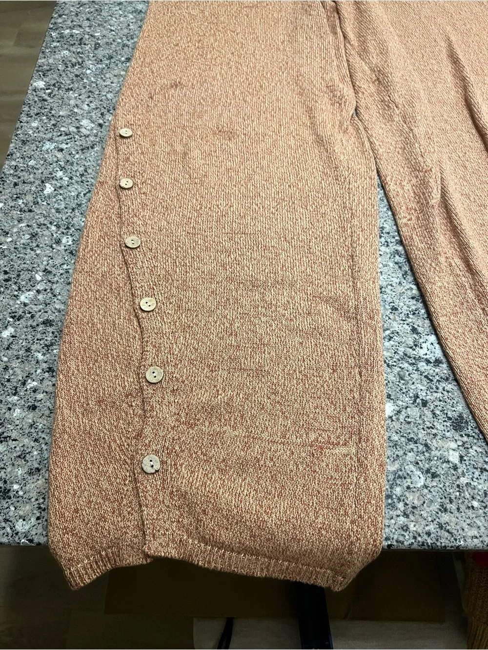 Free People Cozy 100% Cotton 2 Piece suit  Button-Detail Sweater Set in Camel